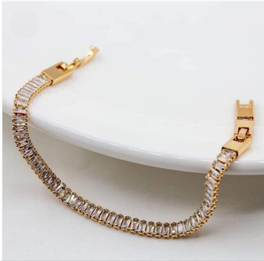 Baguette Crystal Tennis Bracelet
