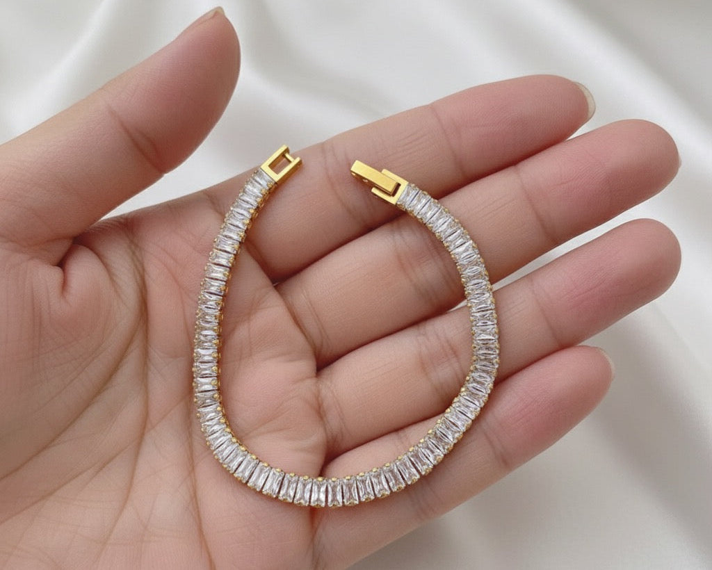 Baguette Crystal Tennis Bracelet