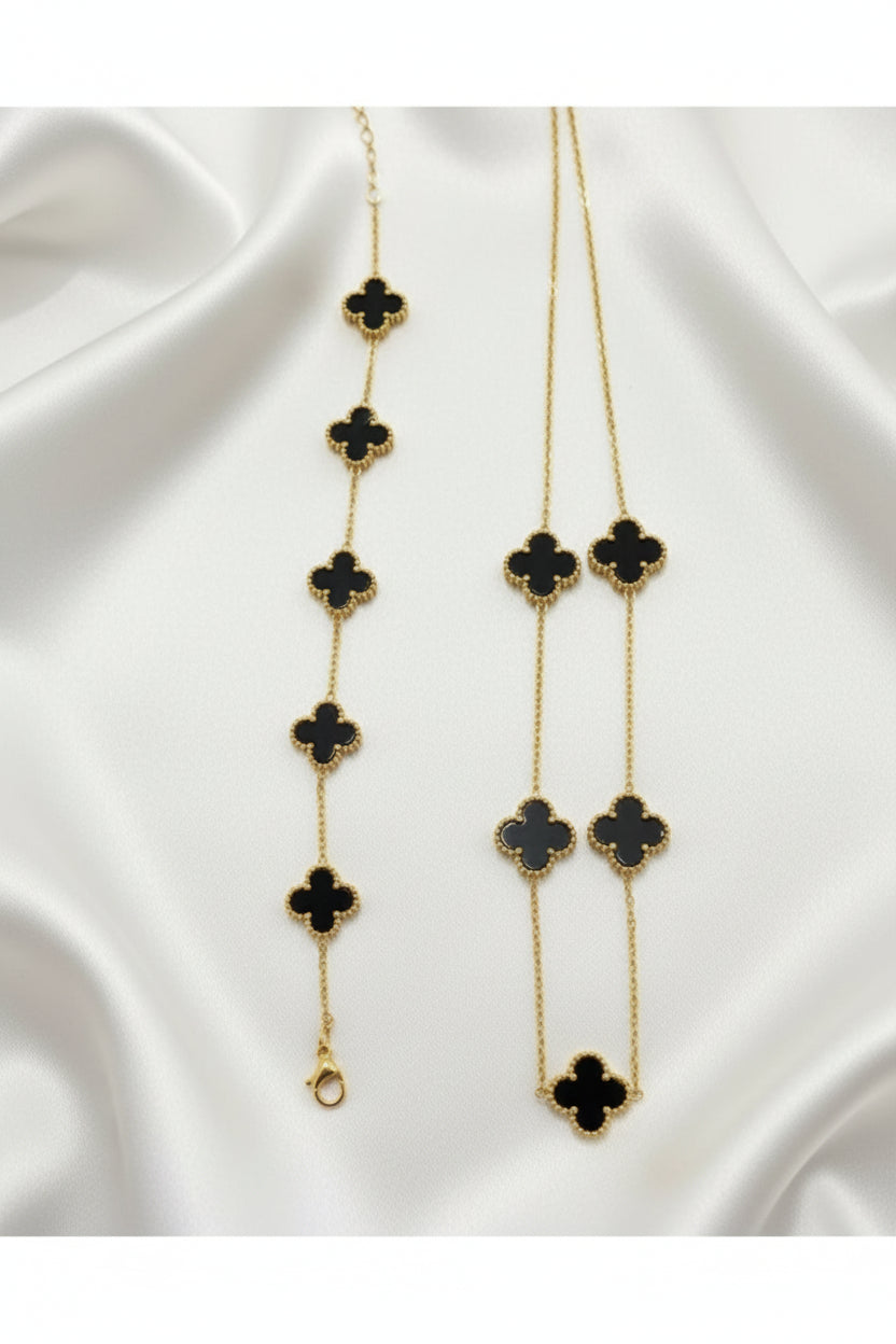 Clover Necklace & Bracelet Set