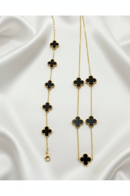 Clover Necklace & Bracelet Set