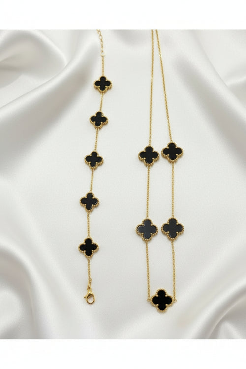 Clover Necklace & Bracelet Set