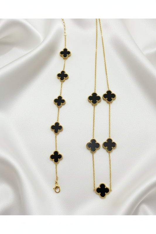 Clover Necklace & Bracelet Set