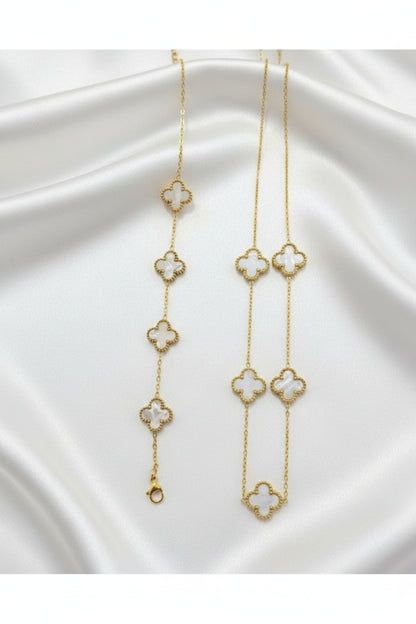 Clover Necklace & Bracelet Set