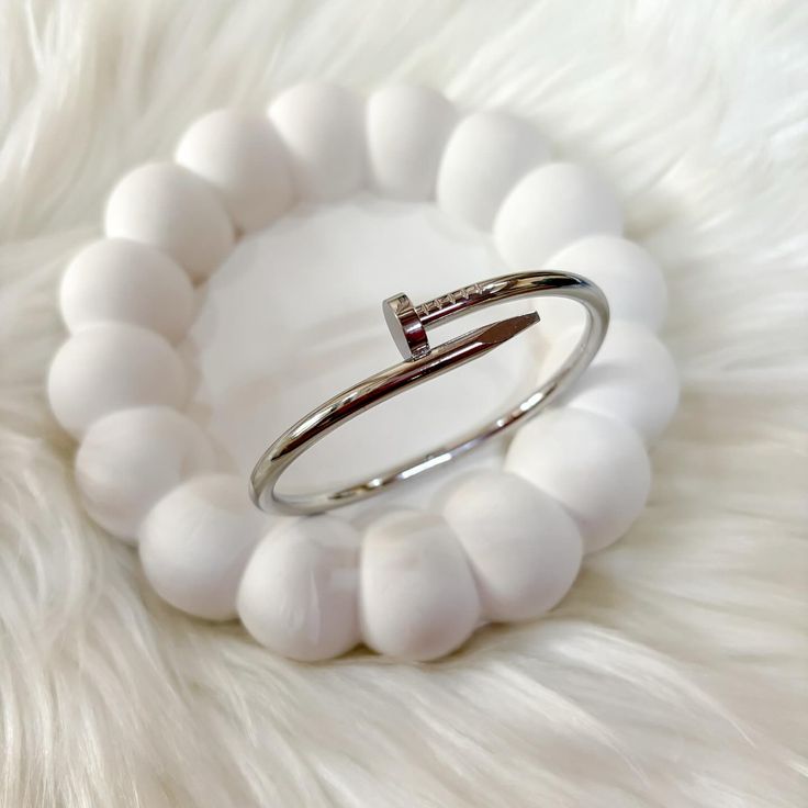 Nail Bangle Handcuff- Gold & silver