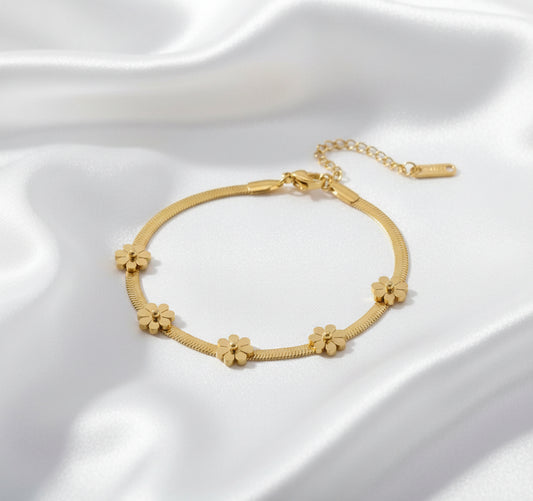 Daisy Flower Stainless Steel Bracelet
