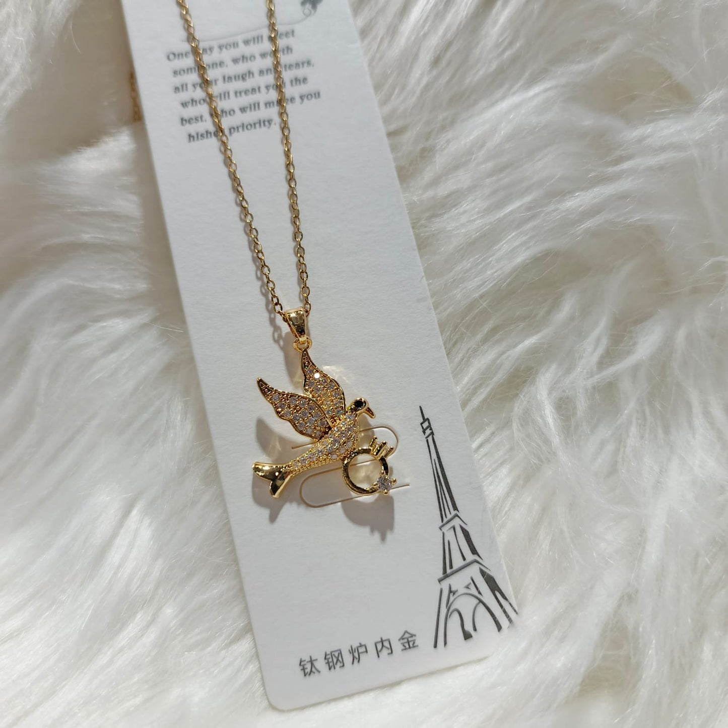 Dove of Peace with Olive Branch Pendant