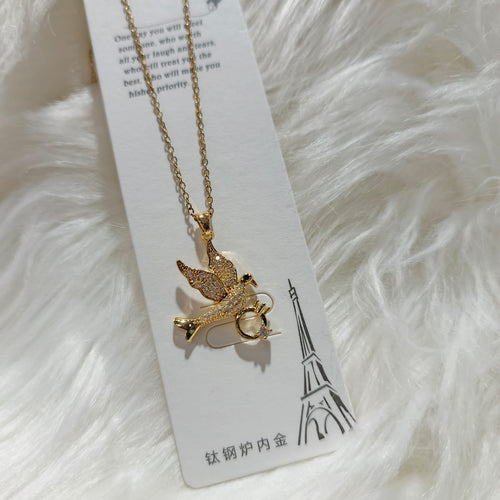 Dove of Peace with Olive Branch Pendant