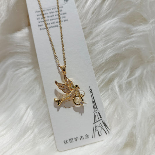 Dove of Peace with Olive Branch Pendant