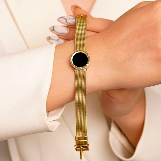 Mesh Chain Bracelet with Crystal Accent