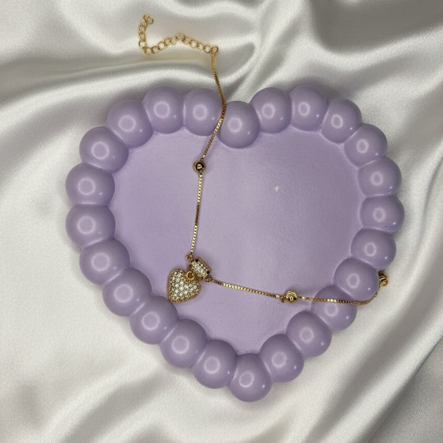 Pavé Heart Charm Bracelets - Gold &amp; Silver