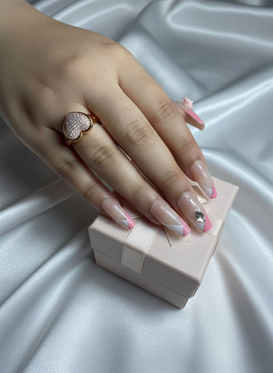 Rose Gold Crystal Pavé Heart Ring