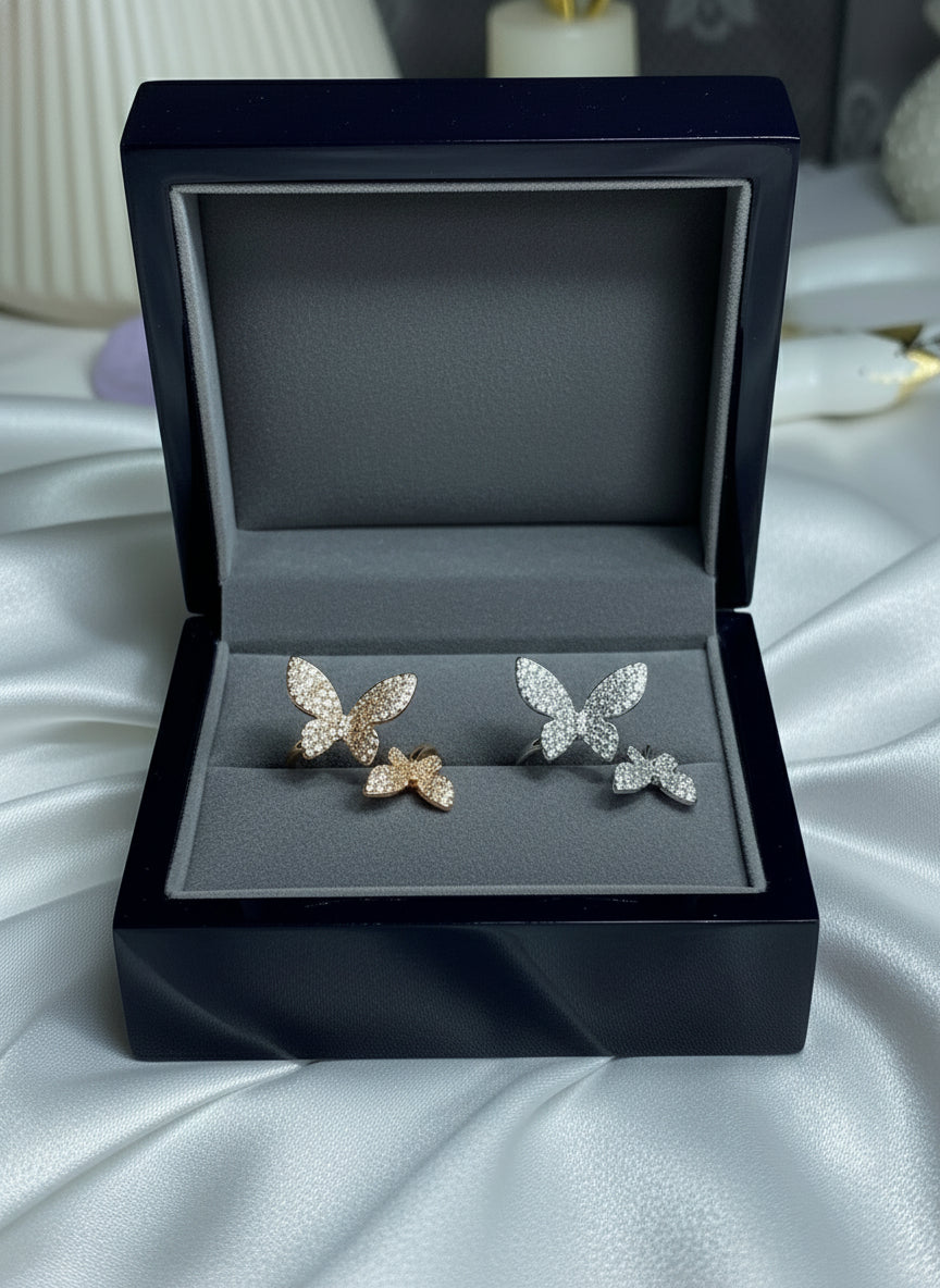 Crystal Butterfly Statement Ring