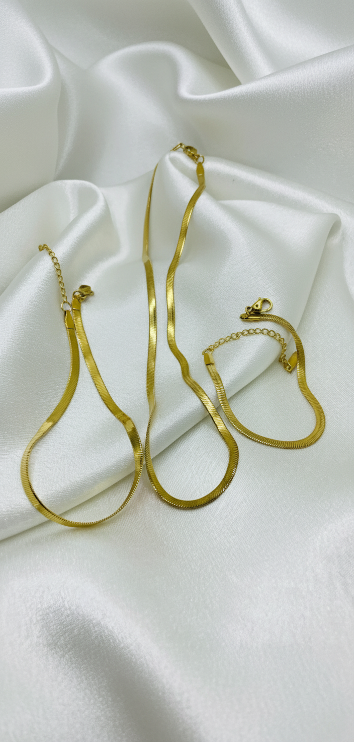 Gold Snake Chain Jewelry Set