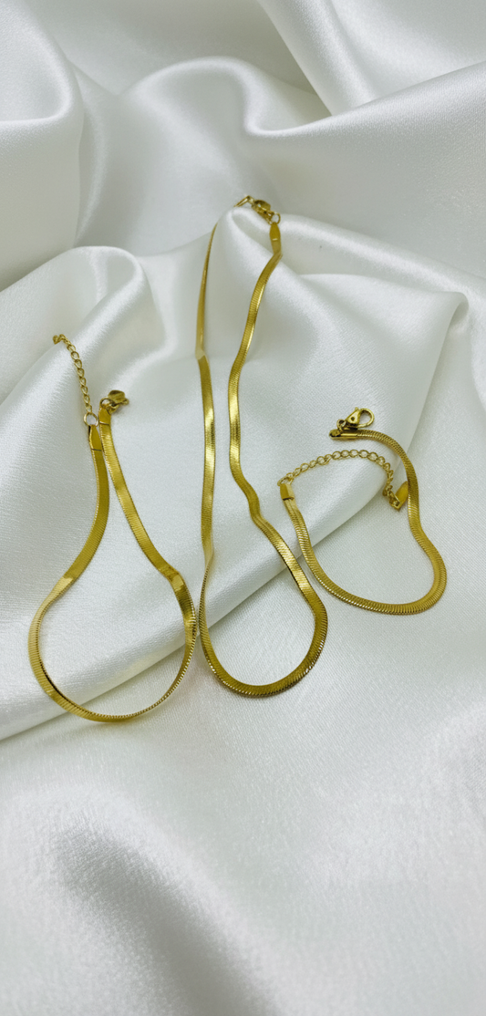 Gold Snake Chain Jewelry Set