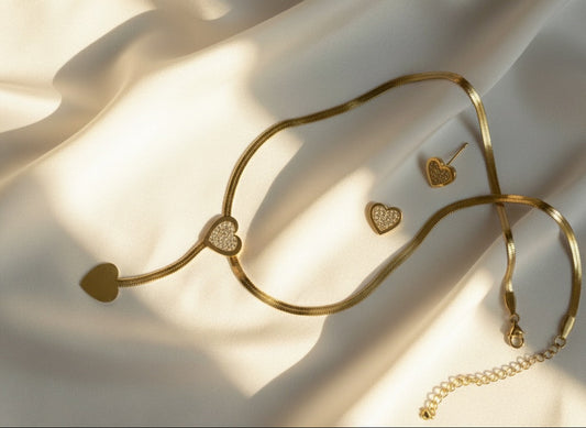 Crystal Heart Jewelry Set