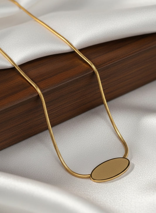 Minimalist Oval Disc Pendant