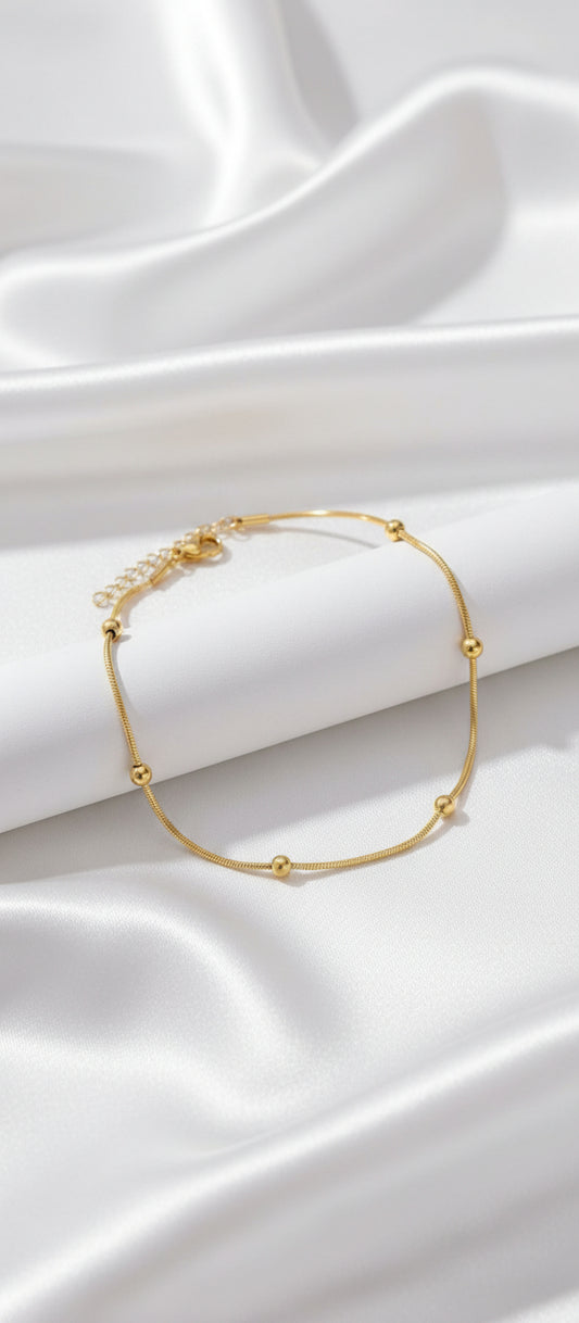 Gold Ball Station Bracelet