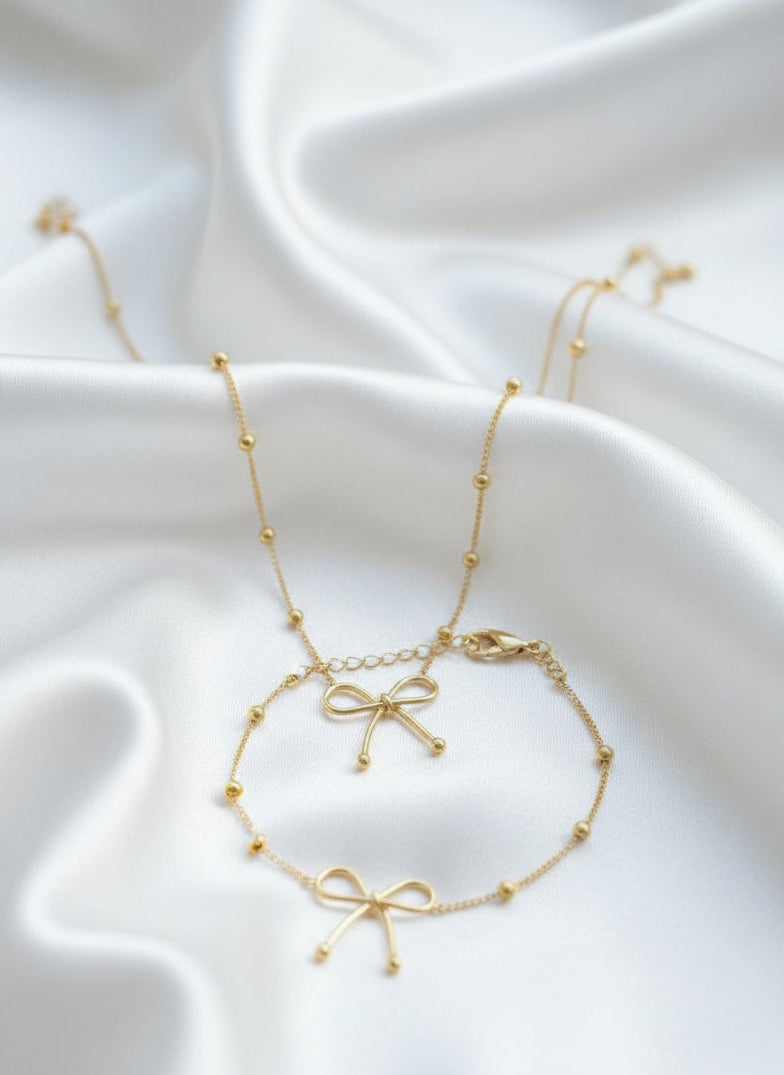 Delicate Bow Bracelet & Pendant