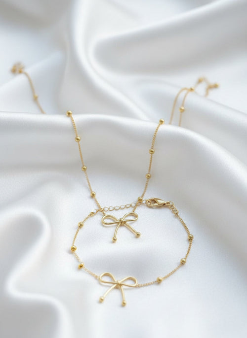 Delicate Bow Bracelet & Pendant