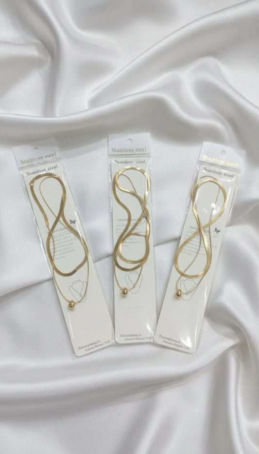 Dual-Chain Layered with Ball Pendant