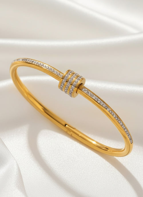 Crystal-Embellished Stainless Steel