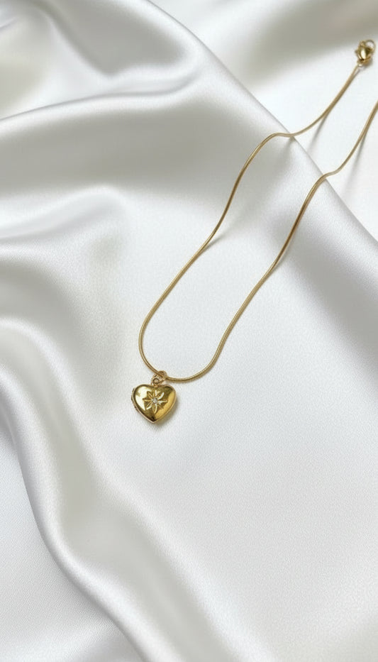 Heart Pendant with Starburst Detail